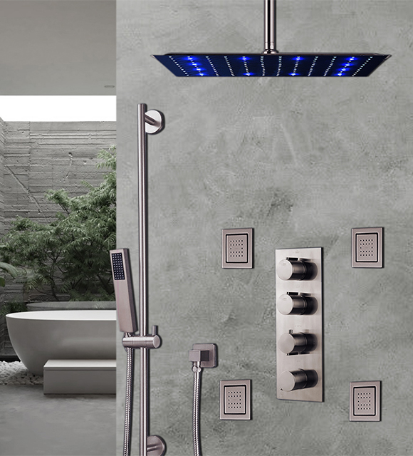 Brushed LED Shower Systems